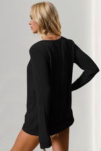 Load image into Gallery viewer, Double Take Corded Rib Thumbhole Cuff Round Neck T-Shirt