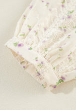 Load image into Gallery viewer, Frill Lace Detail Printed Tie Neck Long Sleeve Blouse