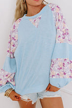 Load image into Gallery viewer, Printed Round Neck Balloon Sleeve Sweatshirt