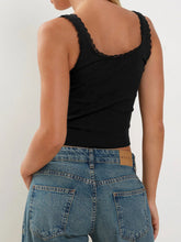 Load image into Gallery viewer, Lace Detail Square Neck Tank