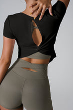 Load image into Gallery viewer, Cutout Round Neck Short Sleeve Active T-Shirt