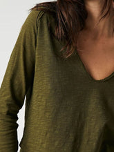 Load image into Gallery viewer, Exposed Seam Notched Long Sleeve T-Shirt