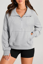 Load image into Gallery viewer, Half Zip Long Sleeve Sweatshirt