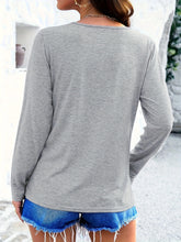 Load image into Gallery viewer, Crisscross V-Neck Long Sleeve T-Shirt