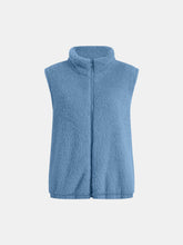 Load image into Gallery viewer, Full Size Fuzzy Zip Up Vest Coat with Pockets
