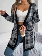 Load image into Gallery viewer, Plaid Open Front Long Sleeve Cardigan