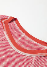 Load image into Gallery viewer, Striped Floral Patchwork Round Neck Top