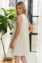 Load image into Gallery viewer, ADORA Applique Round Neck Sleeveless Shift Dress