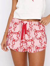 Load image into Gallery viewer, Printed Round Neck Short Sleeve Top and Drawstring Shorts Set