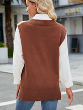 Load image into Gallery viewer, Side Slit V-Neck Sweater Vest