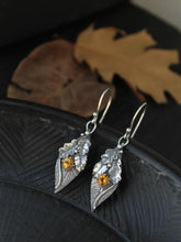 Load image into Gallery viewer, Alloy Rhinestone Leaf Shape Earrings