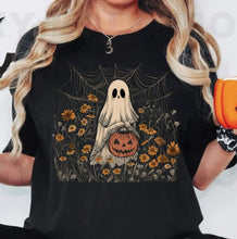 Load image into Gallery viewer, Pumpkin Ghost Flower Tee/Sweatshirt
