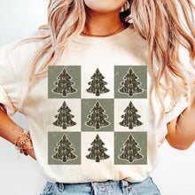 Load image into Gallery viewer, Retro Checkered Camo Christmas Tee