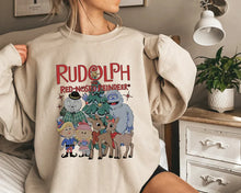 Load image into Gallery viewer, Retro Rudolph Christmas Tee or Crewneck