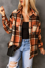 Load image into Gallery viewer, Plaid Pocketed Button Up Jacket
