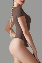 Load image into Gallery viewer, Round Neck Short Sleeve Active Bodysuit