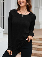 Load image into Gallery viewer, Texture Round Neck Long Sleeve Knit Top