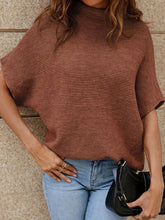 Load image into Gallery viewer, Mock Neck Short Sleeve Sweater