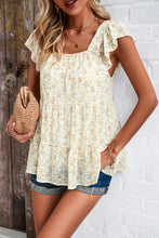 Load image into Gallery viewer, Printed Square Neck Cap Sleeve Blouse