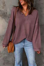 Load image into Gallery viewer, Notched Neck Drop Shoulder Blouse
