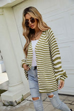 Load image into Gallery viewer, Striped Button Up Long Sleeve Cardigan