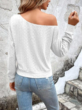 Load image into Gallery viewer, Eyelet Dropped Shoulder Blouse