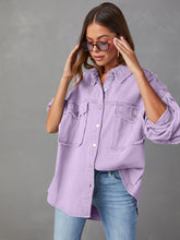 Load image into Gallery viewer, Dropped Shoulder Raw Hem Jacket