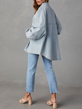 Load image into Gallery viewer, Button Down Raw Hem Denim Jacket