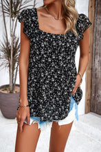 Load image into Gallery viewer, Printed Square Neck Cap Sleeve Blouse