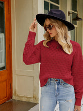 Load image into Gallery viewer, Openwork Round Neck Sweater
