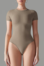Load image into Gallery viewer, Round Neck Short Sleeve Active Bodysuit