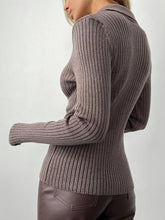 Load image into Gallery viewer, Johnny Collar Rib-Knit Top