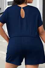 Load image into Gallery viewer, Plus Size Drawstring Waist Romper with Pockets