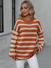 Load image into Gallery viewer, Striped Dropped Shoulder Sweater
