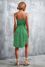 Load image into Gallery viewer, Printed V-Neck Tie Waist Mini Dress