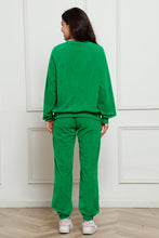 Load image into Gallery viewer, Round Neck Sweatshirt and Sweatpants Set