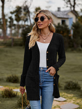 Load image into Gallery viewer, Ribbed Button-UP Cardigan with Pockets