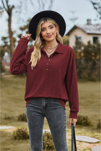 Load image into Gallery viewer, Collared Neck Long Sleeve Blouse