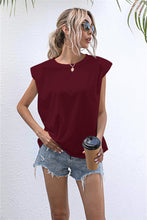 Load image into Gallery viewer, Round Neck Cap Sleeve Tee