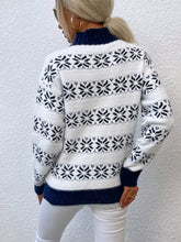 Load image into Gallery viewer, Snowflake Pattern Mock Neck Sweater