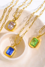 Load image into Gallery viewer, Zircon 18K Gold-Plated Geometrical Shape Pendant Necklace