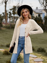 Load image into Gallery viewer, Ribbed Button-UP Cardigan with Pockets