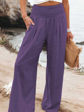 Load image into Gallery viewer, Full Size Smocked Waist Wide Leg Pants
