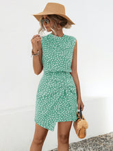 Load image into Gallery viewer, Twisted Printed Sleeveless Mini Dress