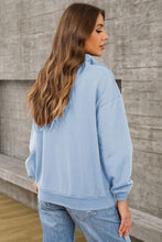 Load image into Gallery viewer, Quarter Zip Dropped Shoulder Sweatshirt