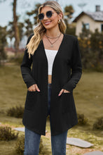 Load image into Gallery viewer, Cable-Knit Long Sleeve Cardigan with Pocket