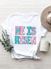 Load image into Gallery viewer, HE IS RISEN Sequin Round Neck T-Shirt
