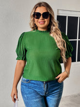 Load image into Gallery viewer, Plus Size Round Neck Flounce Sleeve Blouse