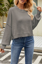 Load image into Gallery viewer, Round Neck Dropped Shoulder Sweater