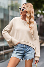 Load image into Gallery viewer, Round Neck Drop Shoulder Long Sleeve Sweater